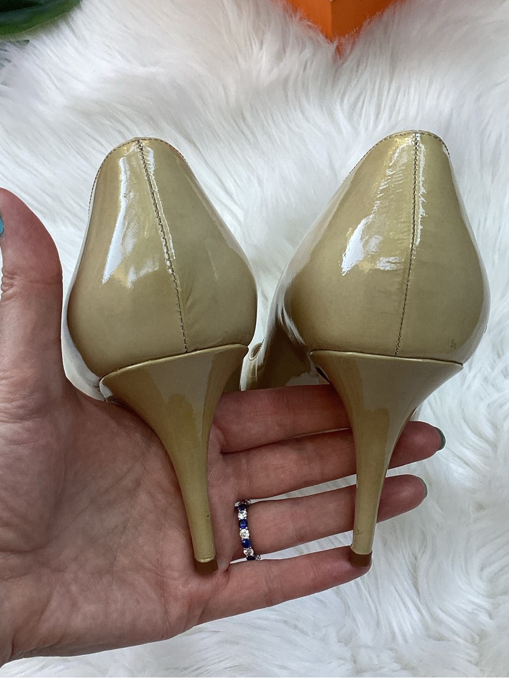 Kate Spade Tosca Nude Patent Leather Pumps Heels 10 w/ Box - Picture 5 of 11